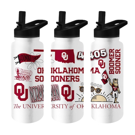 Logo Brands Oklahoma 34oz Native Quencher Bottle 192-S34QB-63